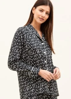 Little Leaf Pyjamas -Fashion Pajama Shop black white print pyjamas ll