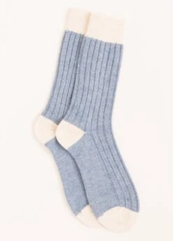 Men's Alpaca Bed Socks - Blue 6 Men's Alpaca Bed Socks - Blue -Fashion Pajama Shop blue alpaca bed socks 1 1