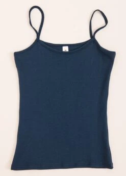 Vest - Cotton Jersey In Navy, White & Pink -Fashion Pajama Shop blue cotton jersey sleep top 5