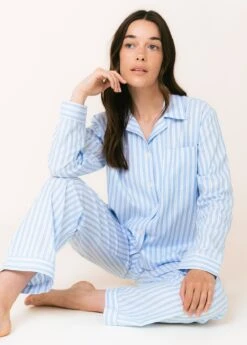 Sunday Papers Pyjamas 13 Sunday Papers Pyjamas -Fashion Pajama Shop blue cotton pyjamas sp