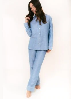 Brighton Blue Linen Pyjamas