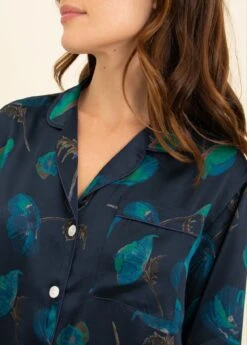 Paradise Silk Pyjamas -Fashion Pajama Shop blue silk pyjamas ps2