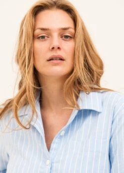 Fashion Pajama Shop -Fashion Pajama Shop blue striped nightshirt ab