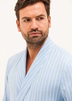 Fashion Pajama Shop -Fashion Pajama Shop blue white stripe dressing gown ab