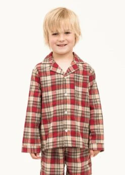 Jam Sandwich Organic Pyjamas (2-10yrs) -Fashion Pajama Shop boys red check pyjamas