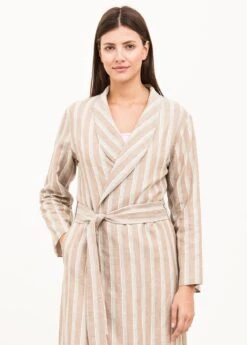 Hazy Days Linen Dressing Gown -Fashion Pajama Shop british made dressing gown 1