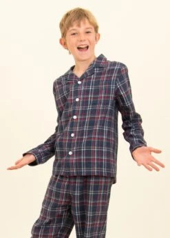Tobermory Check Wool Pyjamas (2-10yrs) -Fashion Pajama Shop childrens luxury pyjamas tc2