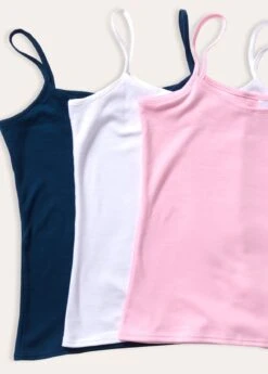 Vest - Cotton Jersey In Navy, White & Pink