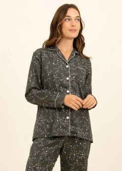 Cascade Pyjamas -Fashion Pajama Shop dark cotton sateen pyjmas cas