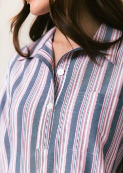 Southsea Stripe Tencel Nightshirt -Fashion Pajama Shop environmentally friendly lyocell nightshirt ss