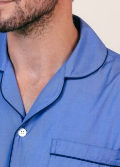 Colwyn Blue Pyjamas -Fashion Pajama Shop fine cotton blue pyjamas cb