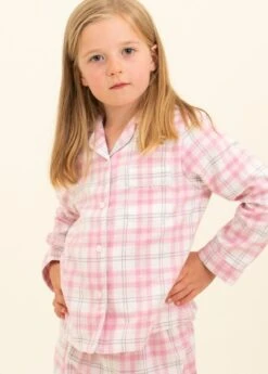 Ludlow Check Pyjamas (2-10yrs) -Fashion Pajama Shop girls pink check brushed cotton pyjamas lc2