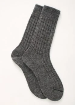 Alpaca Bed Socks - Natural Grey