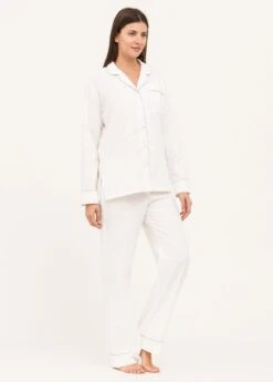 Pearl White Pyjamas -Fashion Pajama Shop ladies white pyjamas