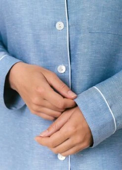 Brighton Blue Linen Pyjamas -Fashion Pajama Shop linen pyjamas bb