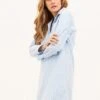 Alvie Blue Nightshirt -Fashion Pajama Shop luxury brushed cotton nightshirt ab