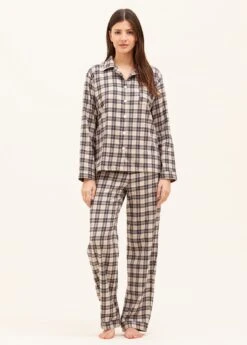 Hambledon Check Wool Blend Pyjamas -Fashion Pajama Shop luxury brushed cotton pyjamas hc