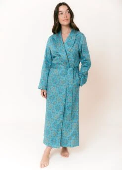 Rhapsody Dressing Gown -Fashion Pajama Shop luxury cotton sateen dressing gown r