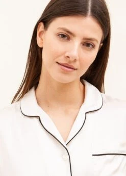 Ivory Silk Pyjamas -Fashion Pajama Shop luxury ivory silk pyjamas iv