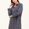 Tobermory Check Wool Blend Nightshirt -Fashion Pajama Shop luxury wool blend nightshirt tc