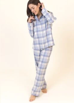 Luskentyre Check Wool Blend Pyjamas -Fashion Pajama Shop luxury wool blend pyjamas lc2