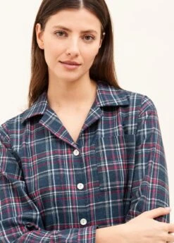 Tobermory Check Wool Blend Pyjamas -Fashion Pajama Shop luxury wool blend pyjamas tc