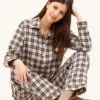 Hambledon Check Wool Blend Pyjamas -Fashion Pajama Shop luxury wool pyjamas hc