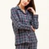 Tobermory Check Wool Blend Pyjamas -Fashion Pajama Shop luxury wool pyjamas tc
