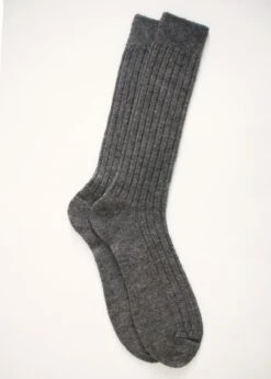 Men's Alpaca Bed Socks - Natural Grey