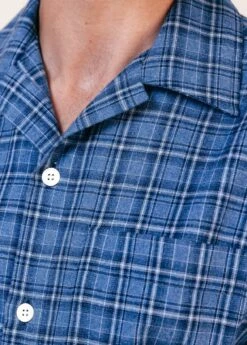 Cromarty Organic Check Pyjamas -Fashion Pajama Shop mens blue check pyjamas co