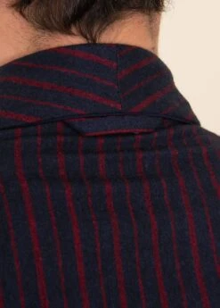 Ventnor Stripe Dressing Gown -Fashion Pajama Shop mens blue red striped dressing gown vs2