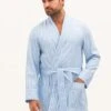 Alvie (Blue) Dressing Gown 1 Alvie (Blue) Dressing Gown -Fashion Pajama Shop mens british made dressing gown ab