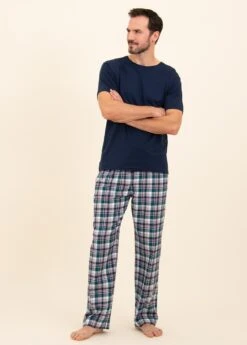 Seaton Check PJ Trousers -Fashion Pajama Shop mens brushed cotton pyjama bottoms sc2
