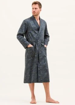 Midnight Garden Dressing Gown -Fashion Pajama Shop mens cotton sateen dressing gown mg