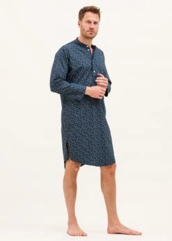 Fishy Business Nightshirt -Fashion Pajama Shop mens designer print nightshirt fb