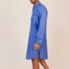 Colwyn Blue Nightshirt 2 Colwyn Blue Nightshirt -Fashion Pajama Shop mens fine cotton blue nightshirt cb