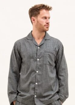 Keswick Stripe Pyjamas -Fashion Pajama Shop mens grey pjs 1