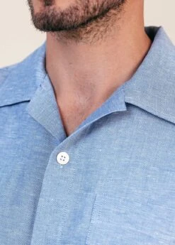 Brighton Blue Linen Pyjamas 9 Brighton Blue Linen Pyjamas -Fashion Pajama Shop mens linen cotton blend pyjamas bb 1