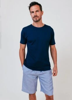 Brighton Blue Linen Pyjama Shorts