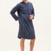 Arundel Stripe Nightshirt -Fashion Pajama Shop mens luxury brushed cotton nightshirt as