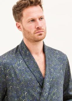 Midnight Garden Dressing Gown -Fashion Pajama Shop mens luxury cotton dressing gown mg