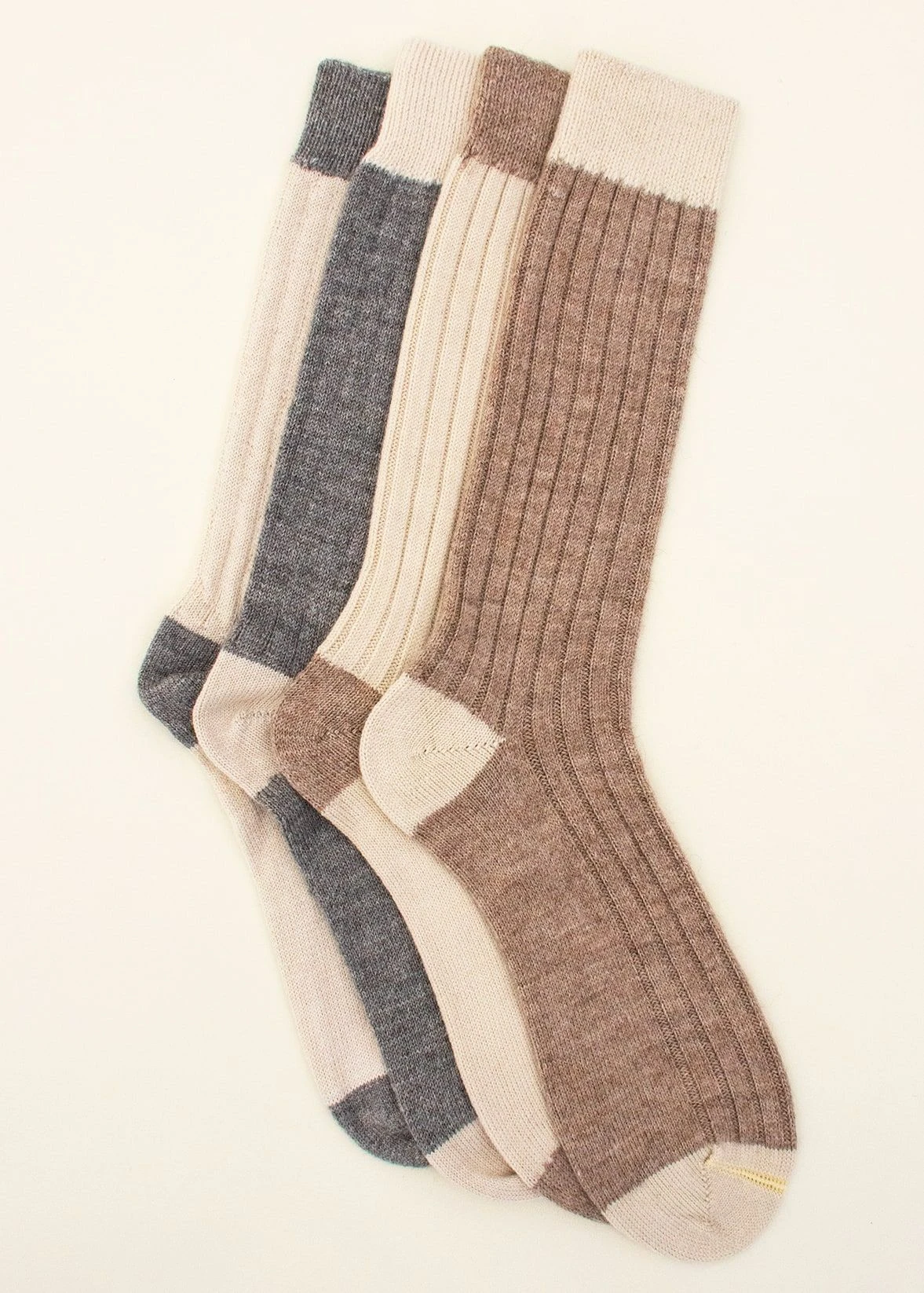Men's Alpaca Bed Socks - Undyed Shades 3 Men's Alpaca Bed Socks - Undyed Shades