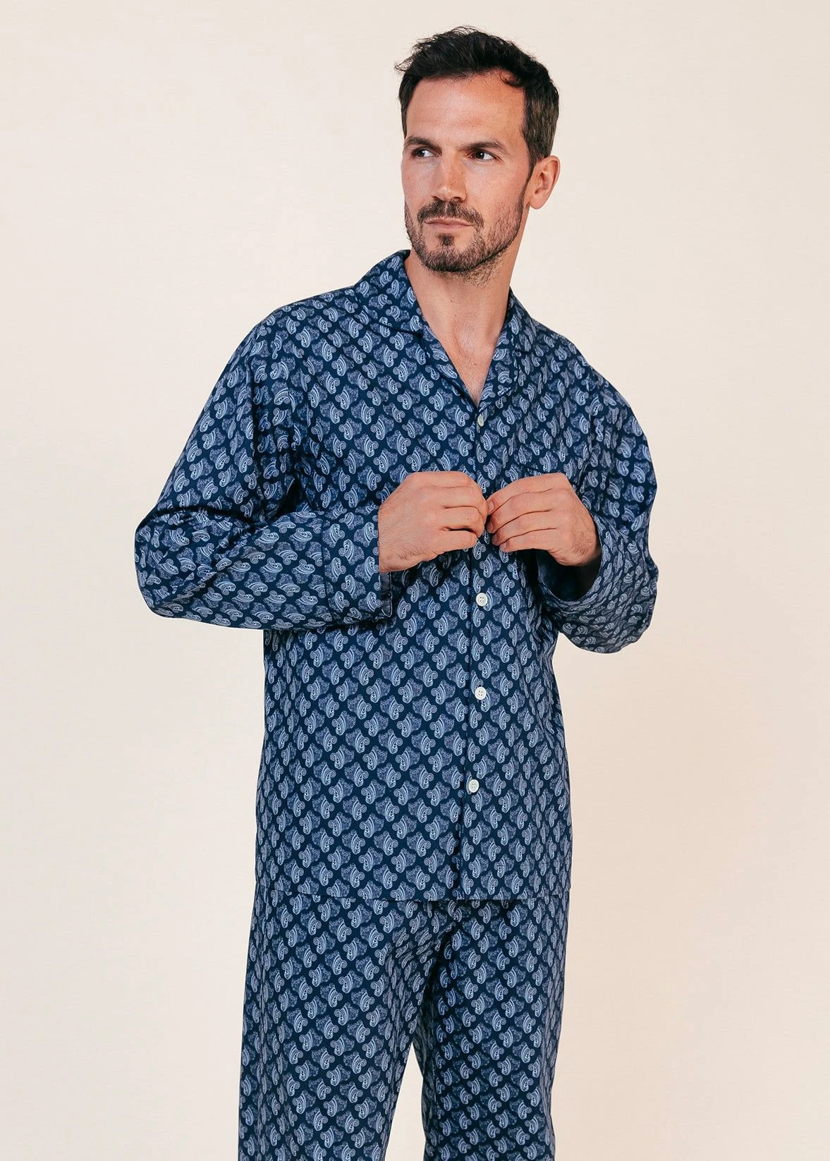Botany Blue Paisley Pyjamas 3 Botany Blue Paisley Pyjamas