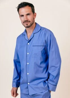Colwyn Blue Pyjamas -Fashion Pajama Shop mens plain blue pyjamas cb