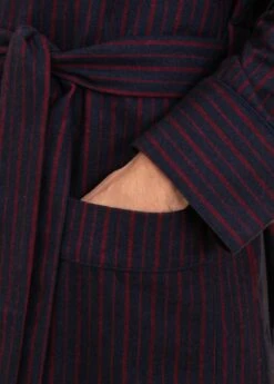 Fashion Pajama Shop -Fashion Pajama Shop mens red striped dressing gown vs2