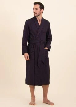 Ventnor Stripe Dressing Gown -Fashion Pajama Shop mens striped dressing gown vs2