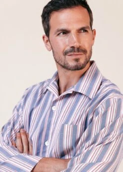 Southsea Stripe Tencel Pyjamas -Fashion Pajama Shop mens tencel pyjamas blue pink stripe ss