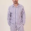 Southsea Stripe Tencel Pyjamas 1 Southsea Stripe Tencel Pyjamas -Fashion Pajama Shop mens tencel pyjamas ss 1