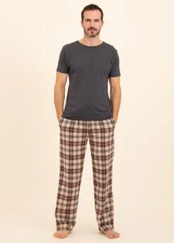 Blakeney Check PJ Trousers -Fashion Pajama Shop mens warm brushed cotton pyjama bottoms bc2