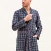 Tobermory Check Wool Blend Dressing Gown -Fashion Pajama Shop mens warm dressing gown tc